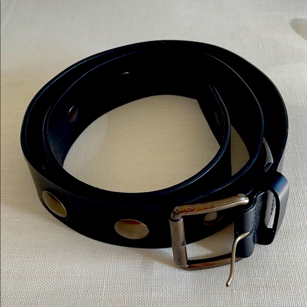 Tomas Maeir Black Leather Belt